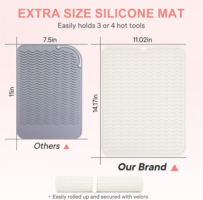 Oversize Silicone Heat Resistant Mat, Portable Travel Mat Cover - Image 3