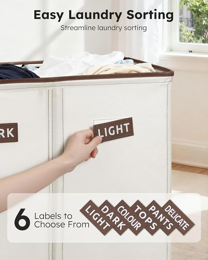 SOLEDI 200L 3-Section Laundry Hamper - Image 7