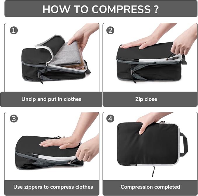CherryNow Compression Packing Cubes, 7 Set Packing Cubes - Image 3