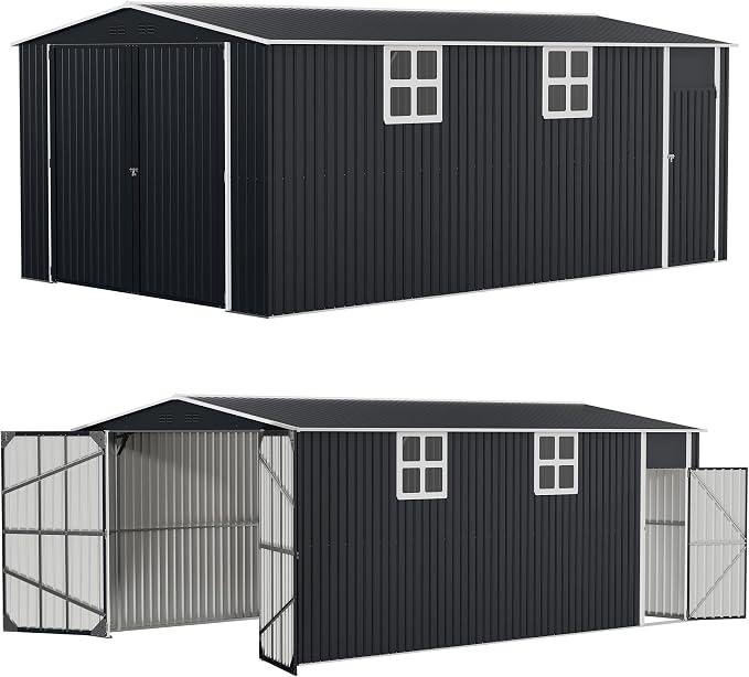 Polar Aurora 12x20 FT Outdoor Storage Shed, Large Garden Shed - Image 7