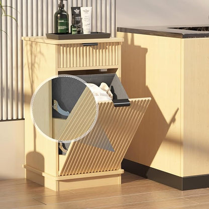 Natural Tilt Out Laundry Hamper Cabinet Hidden Laundry Hamper Cabinet - Image 5
