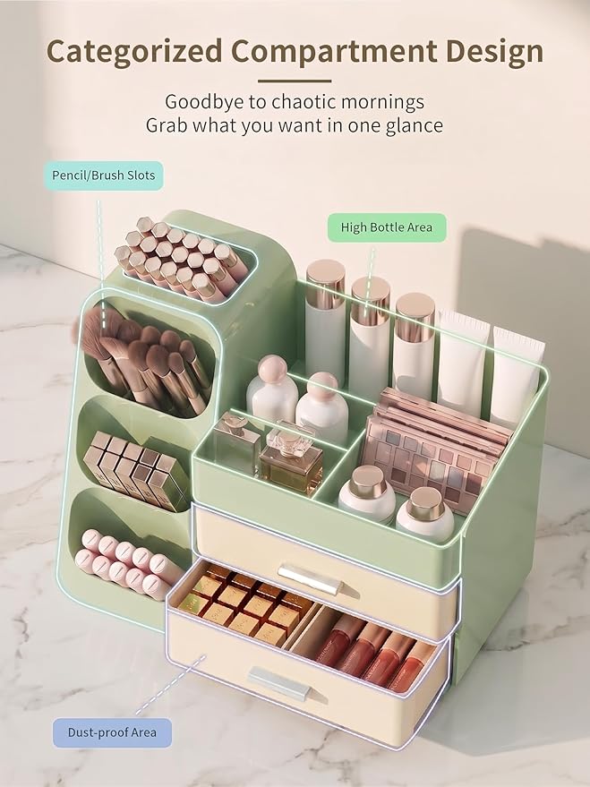 Booklov Makeup Organizer for Vanity, Large Capacity Cosmetic Display Case - Image 3