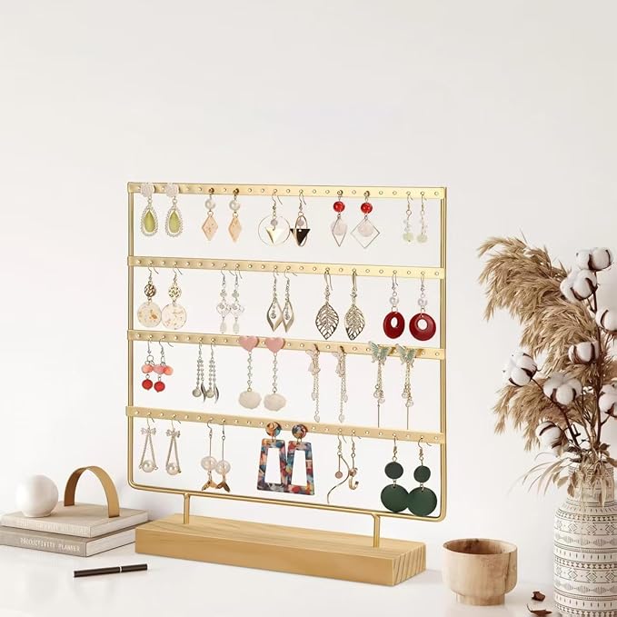 Earring Organizer Stand for Women, 4 Tier Tall Jewelry Holder Organizer Rack - Image 7