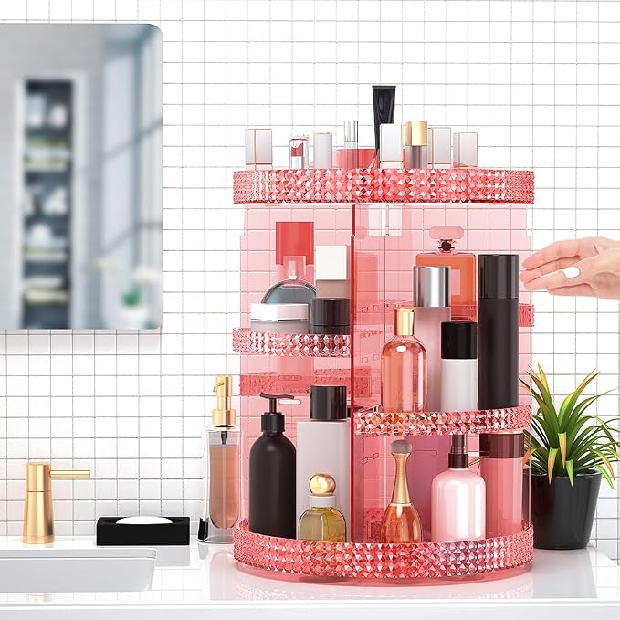 360 Degree Rotating Makeup Organizer, Extra Large Capacity Perfume Holder - Image 8