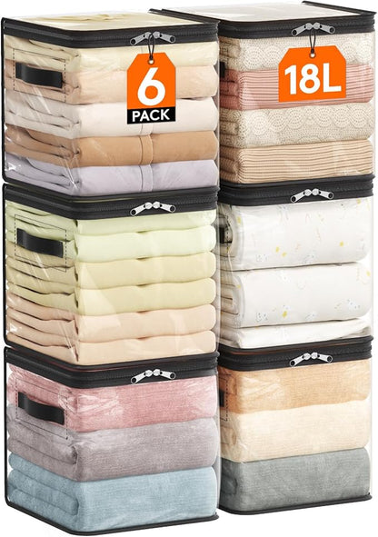 Lifewit 6 Pack Clear Clothes Storage Bags, Sweater Storage by Lifewit