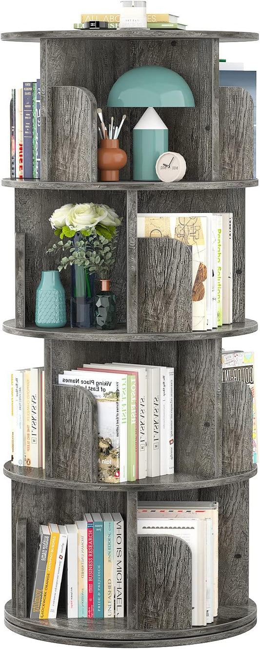 Aheaplus Rotating Bookshelf, 360 Display Corner Bookshelf by Aheaplus