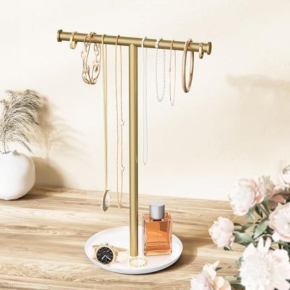 Gold Necklace Organizer Stand by Jasopaco