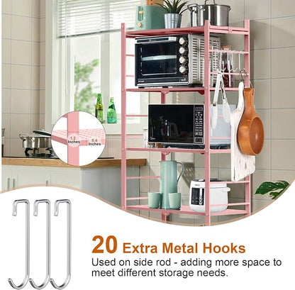 Himix Storage Shelves with 20 Hooks, 5-Tier Foldable Shelves - Image 4
