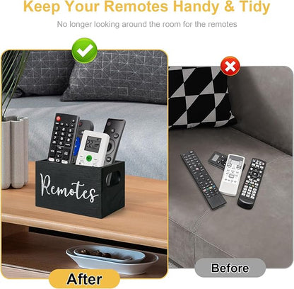 Remote Control Holder, Wooden TV Remote Holder - Image 3