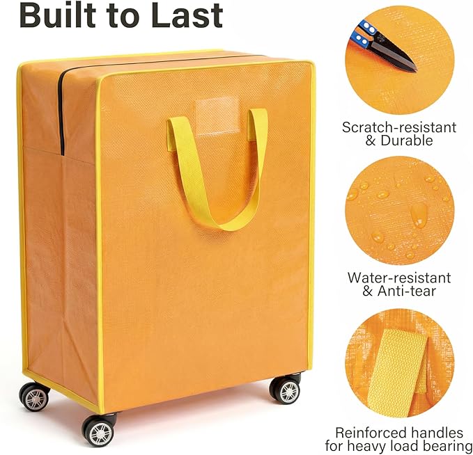 Oversized Wheeled Moving Bags, Heavy-Duty Zippered Tote - Image 4