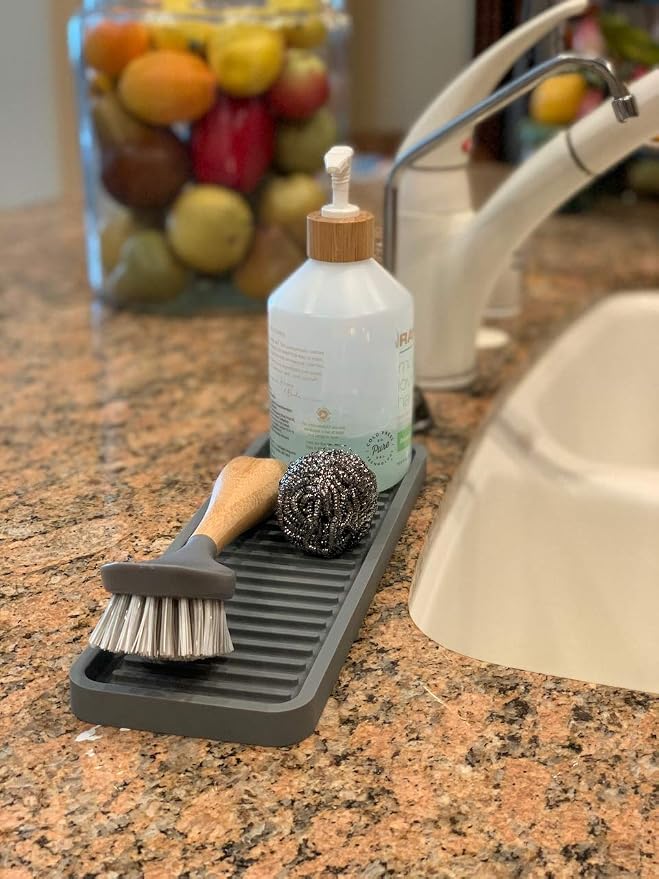 Happitasa Silicone Kitchen Sink Organizer Tray, Sponge Holder and Countertop - Image 7