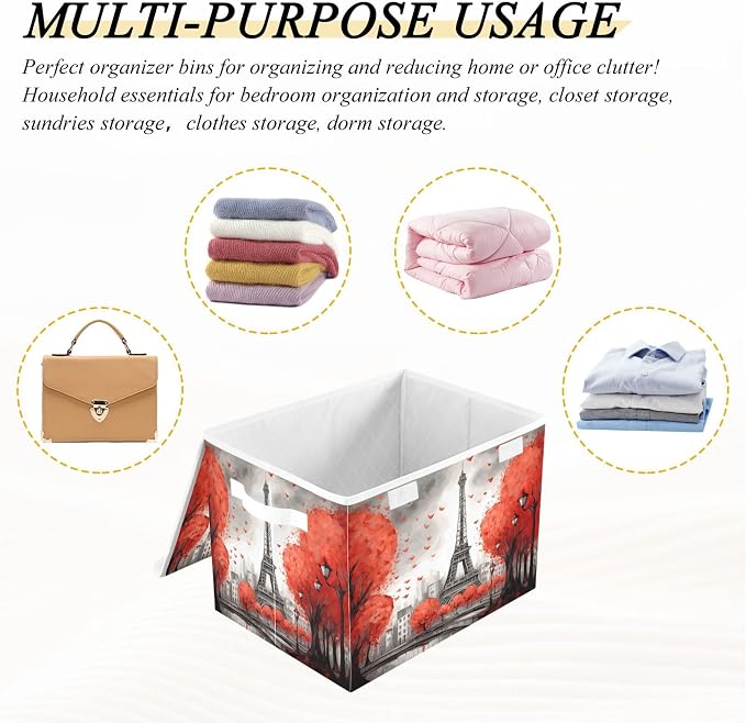 Red Paris Tower Storage Bins - Image 7