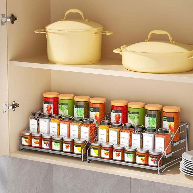4 Tier Spice Rack Organizer for Cabinet, Spice Rack Organizer, Depth Adjustable - Image 6