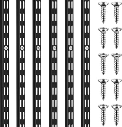 6 Pcs Dual Track Upright Wall Shelving System Heavy Duty Support System Twin by Unknown