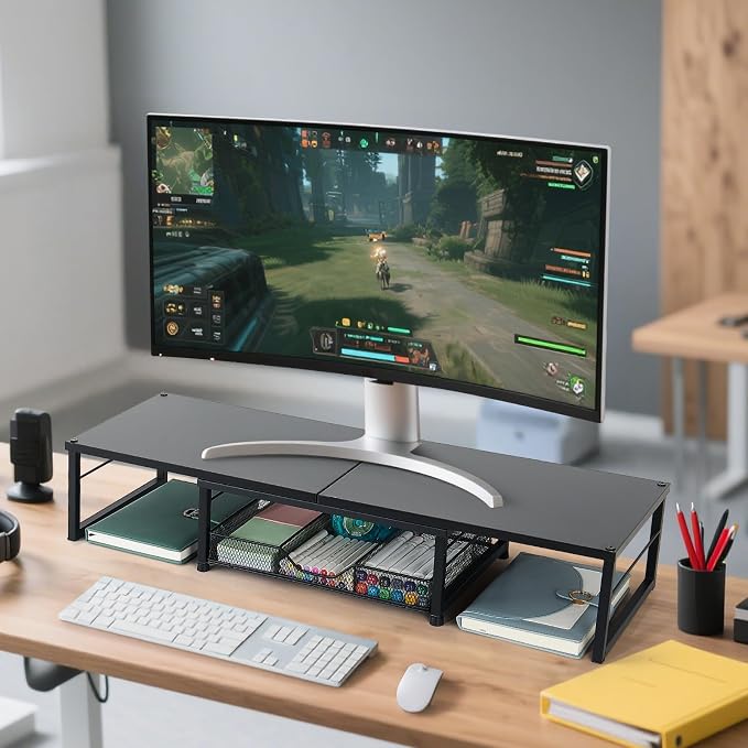 OPNICE Dual Monitor Stand Riser, Desk Organizer - Image 6