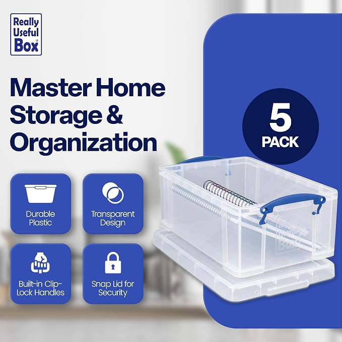Really Useful Box Stackable 9 Liter Plastic Storage Container Bin - Image 3