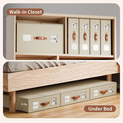4 Pack Bed Sheet Storage Organizers- Premium Fabric Closet Organizer - Image 5