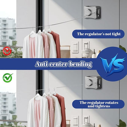 Retractable Clothesline Indoor, Non-Sagging Outdoor Clothes Line Retracting - Image 4