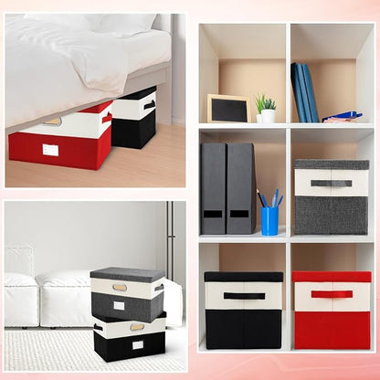 Large Linen Fabric Foldable Storage Bins - Image 4