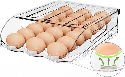 Egg Holder for Fridge, Automatic Steady Rolling Egg Dispenser by SMRCAD