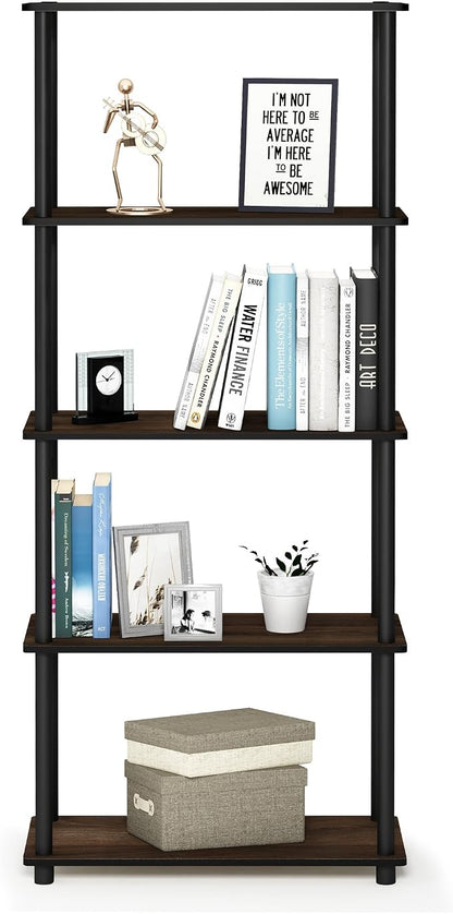 Furinno TURN-N-TUBE Storage Shelves, 5-Tier Book Shelf, Corner Shelf, Toolless - Image 5