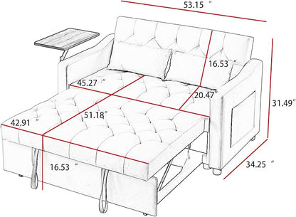 hansones 3-in-1 Convertible Sleeper Sofa Bed, Pullout Couch - Image 4