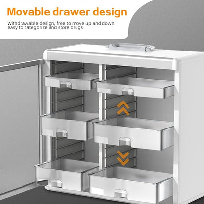 Lockable Medicine Cabinet with 6 Removable Trays, Wall Mounted & Portable - Image 6