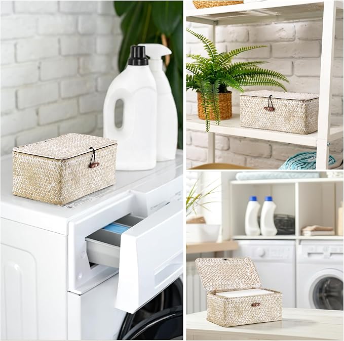 Dryer Sheet Holder, Woven Seagrass Dryer Sheets Storage Container - Image 8