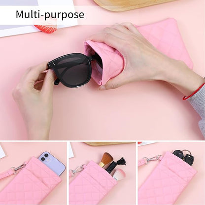 Double Eyeglass Case Soft Dual Glasses Case - Image 5