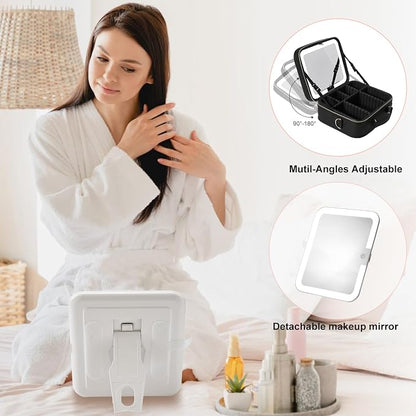 Mocado Travel Makeup Bag with LED Lighted Mirror, Travel Makeup Organizer - Image 6