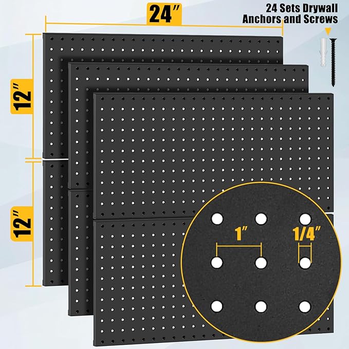 PBHEPJ 6 Pcs Metal Pegboard Panels, Heavy Duty Peg Boards - Image 7