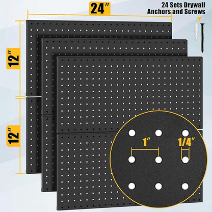 PBHEPJ 6 Pcs Metal Pegboard Panels, Heavy Duty Peg Boards - Image 7