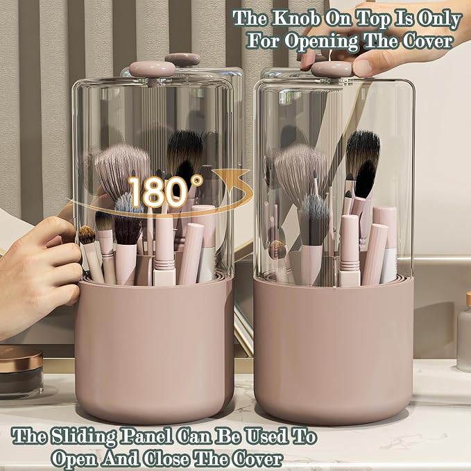 Makeup Brush Holder with Dustproof Cover - Image 4