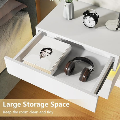 Floating Nightstand Set of 2, Wall Mounted Night Stand - Image 5