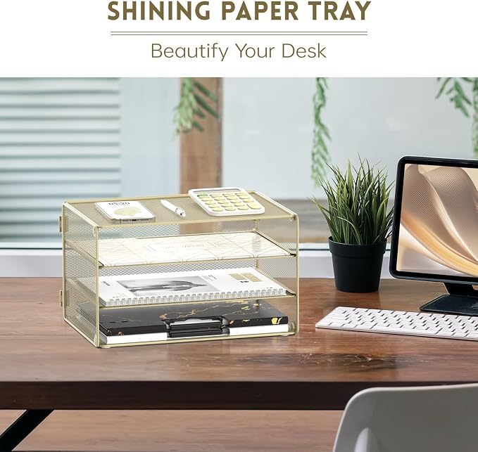 DALTACK 3 Tier Letter Tray Paper Organizer - Image 3