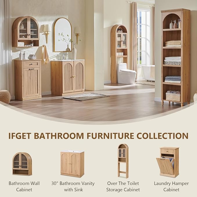 IFGET Arched Over The Toilet Storage Cabinet - Image 7