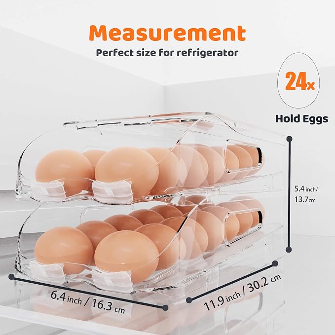 Egg Holder for Fridge, Automatic Steady Rolling Egg Dispenser - Image 5