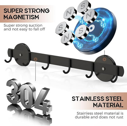 Magnetic Utensil Holder For Fridge, Heavy Duty Magnetic Coat Rack For Metal Door - Image 4