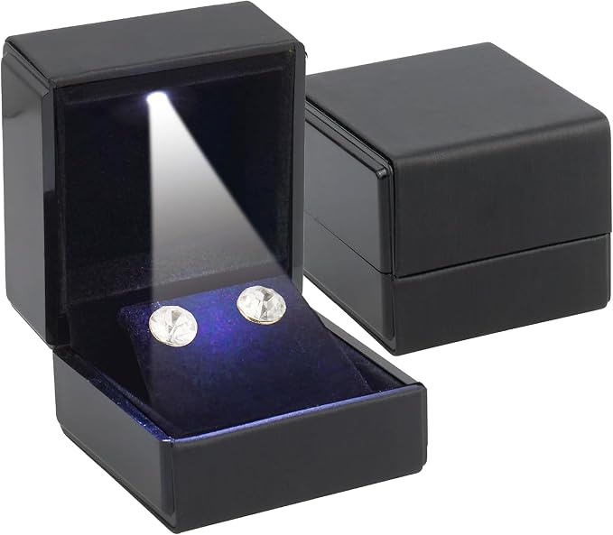 Novel Box Square Shaped Black Earring Box by NovelBoxCompanyLtd