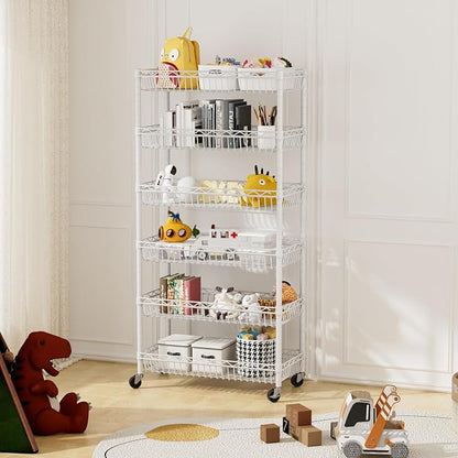 6 Shelves Storage Shelf Wire Closet Bathroom Organizers Metal Pantry Kitchen - Image 8