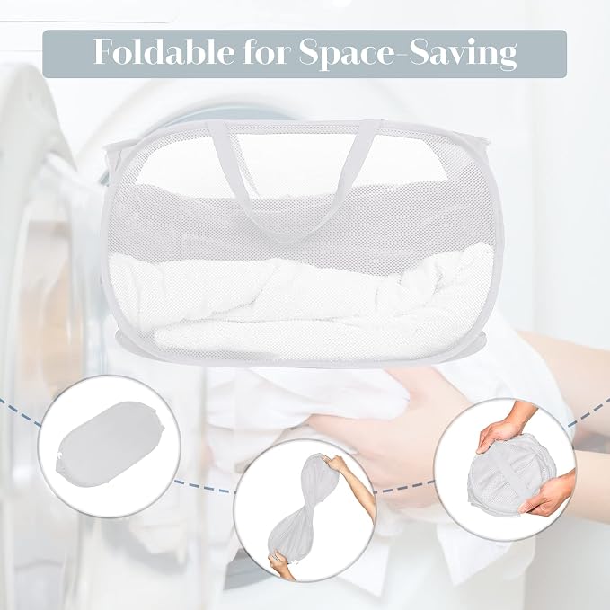 4 Pack Collapsible Laundry Baskets, Foldable Laundry Basket - Image 4