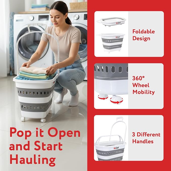 dbest Products Folding Gocart Laundry Basket - Image 2