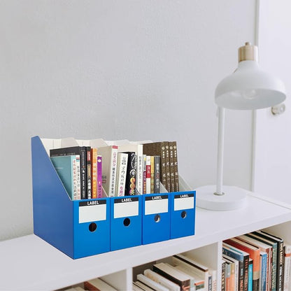 Limitliho 2 Pack Blue Cardboard Magazine File Holder - Image 4