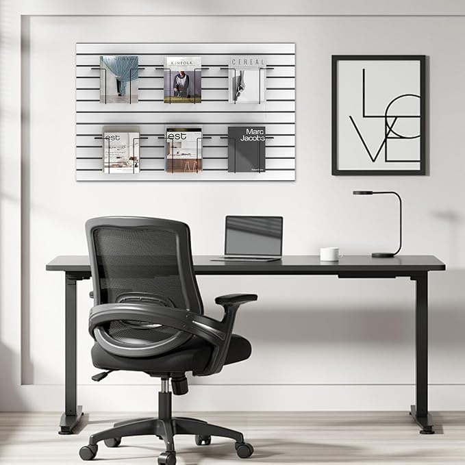 6 Pair Literature Display for Slatwall, Adjustable Magazine Holder for Slat Wall - Image 2