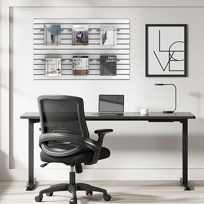 6 Pair Literature Display for Slatwall, Adjustable Magazine Holder for Slat Wall - Image 2