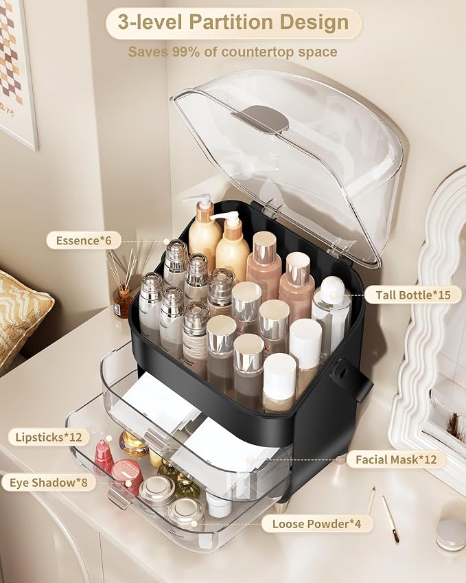 Makeup Organizer Countertop, Skincare Holder Bathroom Counter Organizer - Image 3