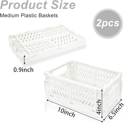 2 Pack Mini Foldable Small Plastic Baskets - Image 2