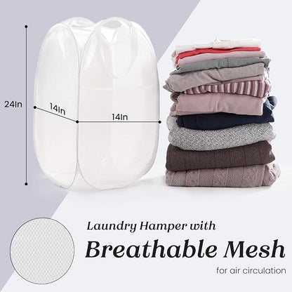 TECHMILLY Collapsible Mesh Pop Up Laundry Hamper - Image 5