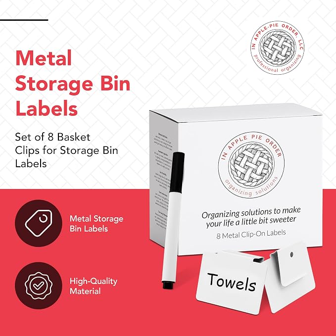 Labels for Storage Bins | Metal Storage Bin Clips - Image 2