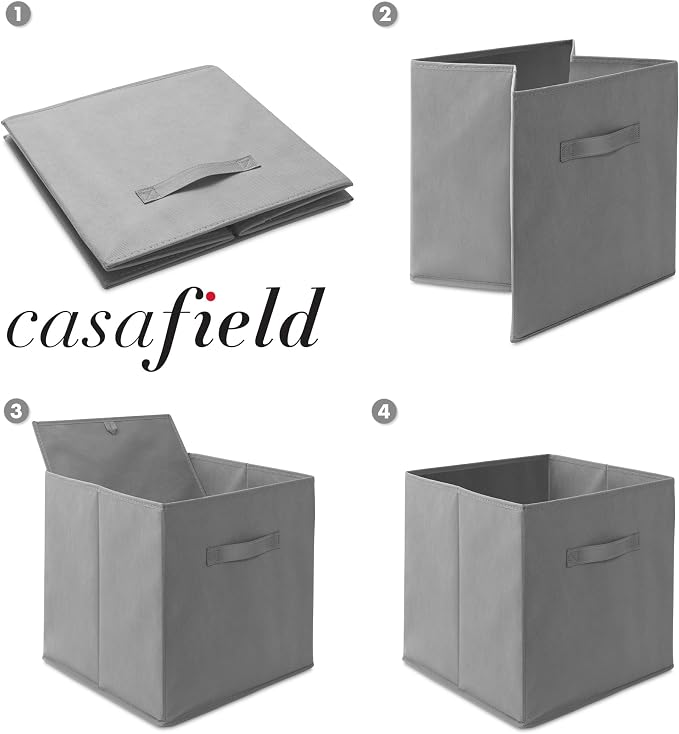 Casafield Set of 6 Collapsible Fabric Cube Storage Bins, Cubby Organizers & More - Image 6